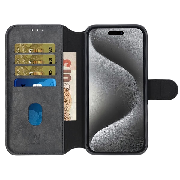 iPhone 16 Plånboksfodral Rvelon - Svart Svart