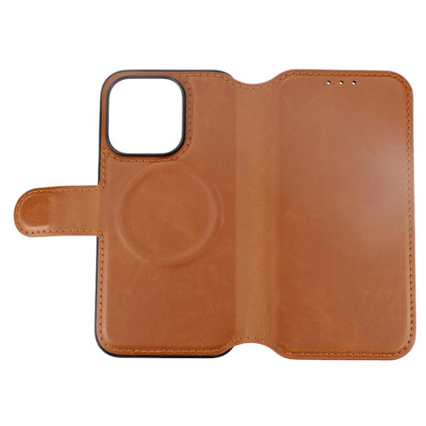 iPhone 15 Pro Plånboksfodral med Magsafe Rvelon - Brun Brown