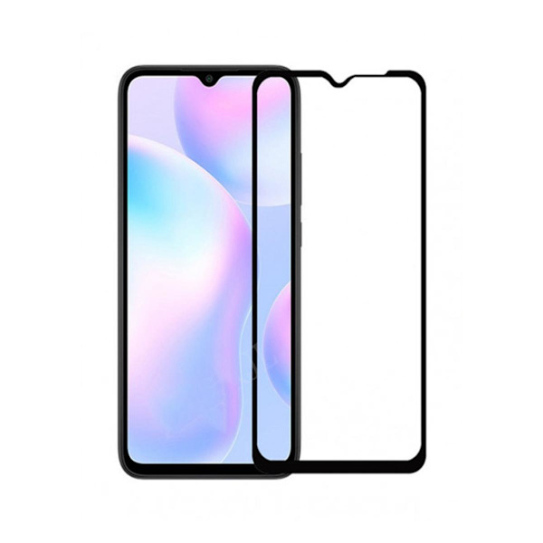 Skärmskydd Xiaomi Redmi 9A - 3D Härdat Glas Svart Svart