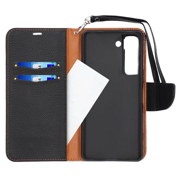 Samsung Galaxy S22 5G Plånboksfodral med Stativ - Svart Black