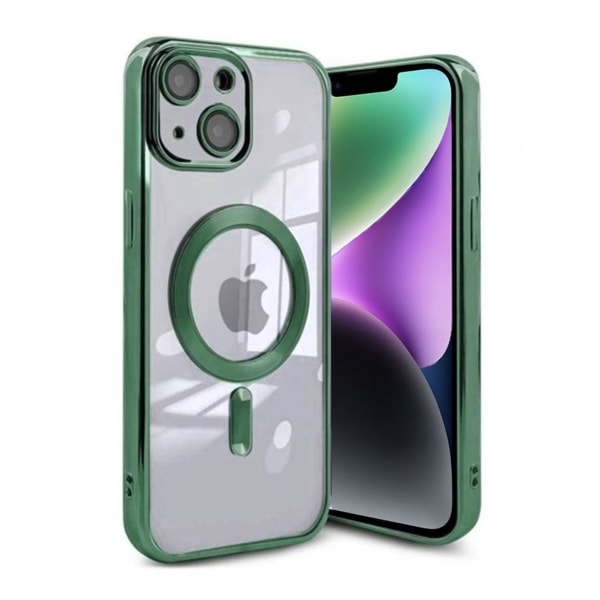 Luxury Mobilskal med Magsafe iPhone 14 - Militärgrön Mörkgrön