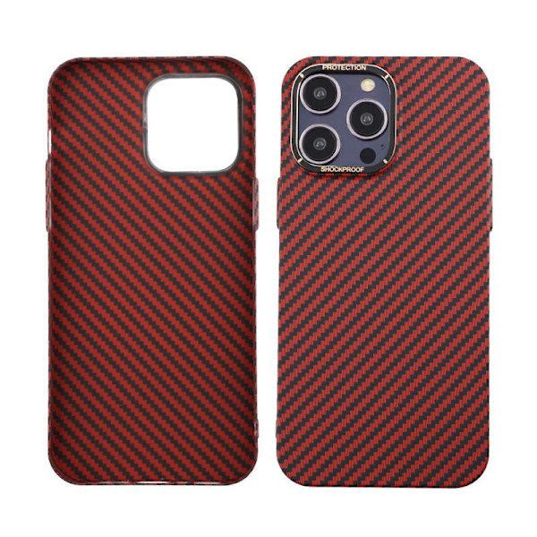 Kolfiber Skal iPhone 14 Pro Max - Röd Röd