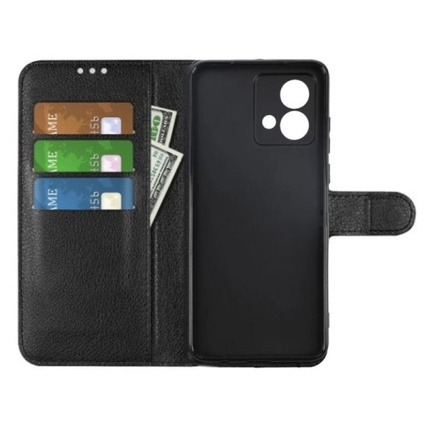 Motorola Moto G84 5G Plånboksfodral med Stativ - Svart Svart