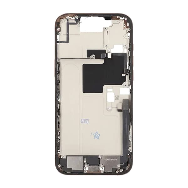Mittenram med smådelar för iPhone 16 Pro Max - Sandfärgad Titan OEM Guld