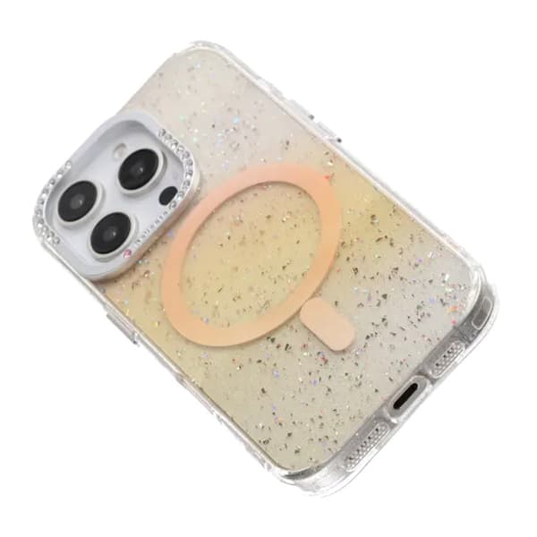 Glitrende MagSafe Cover med Kamerabeskyttelse til iPhone 16 Pro Max - Guld guld