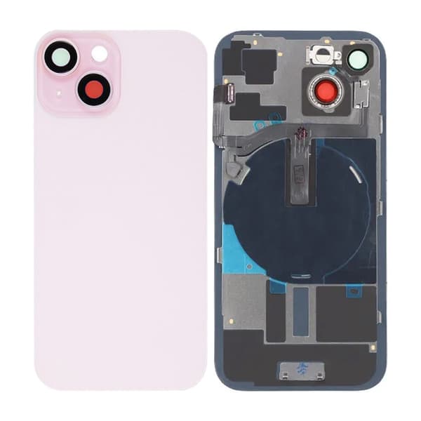 iPhone 15 Baksida Glas med smådelar - Rosa Rosa