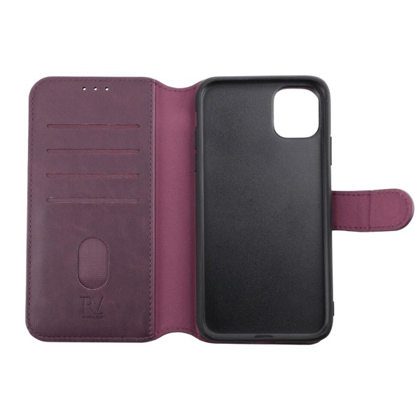 iPhone 11 Plånboksfodral Magnet Rvelon - Mörklila Bordeaux