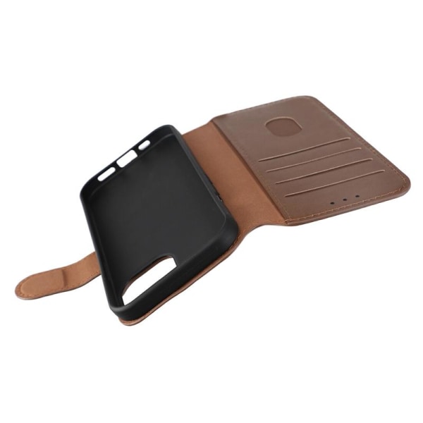 iPhone 15 Plånboksfodral Läder Rvelon - Brun Brown
