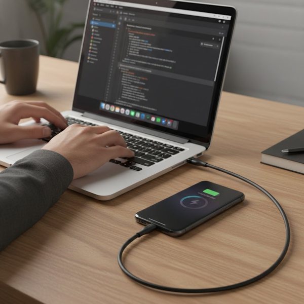 Rvelon USB-C till USB-C Kabel 1m Black