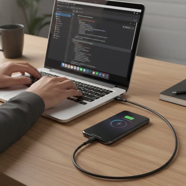 Rvelon USB-C till USB-C Kabel 1m Svart