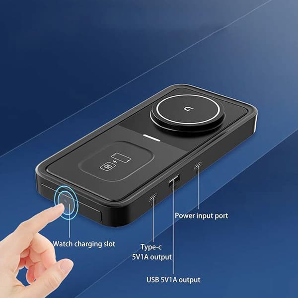Smart 3-i-1 Trådlös laddare - Svart Black