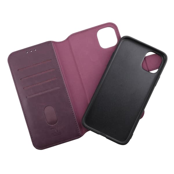 iPhone 11 Plånboksfodral Magnet Rvelon - Mörklila Bordeaux