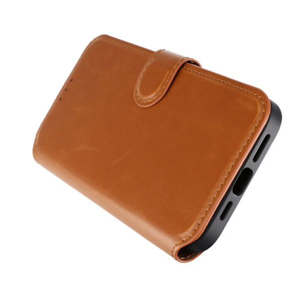 iPhone 15 Plus Plånboksfodral med Magsafe Rvelon - Brun Brown