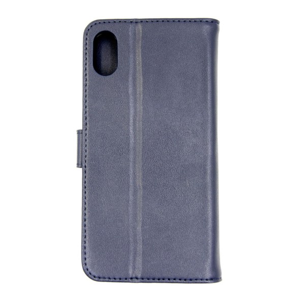 iPhone XS Max Plånboksfodral Läder med Stativ - Blå Blue