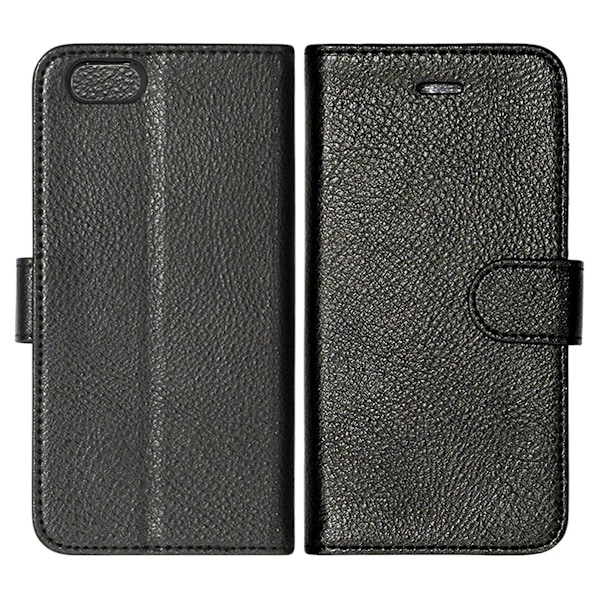 iPhone 6/6S Plånboksfodral Läder med Stativ - Svart Svart