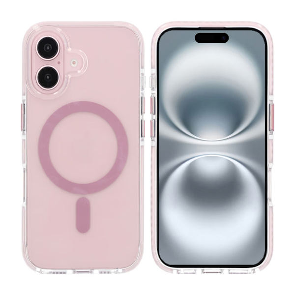 iPhone 16 Plus Mobilskal Magnet Dubbelskydd - Rosa Rosa