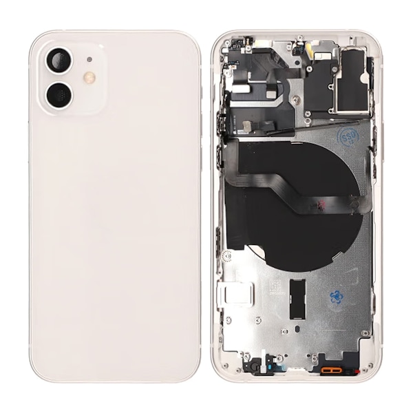 iPhone 12 Baksida med Komplett Ram OEM - Vit White