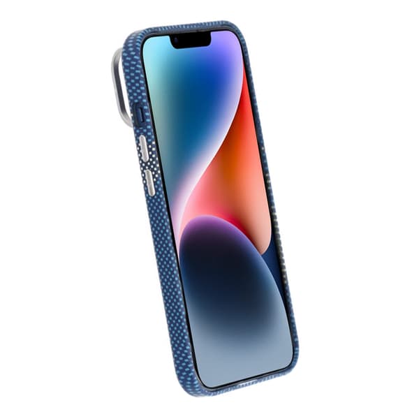 iPhone 13/14 Skal med Magsafe och Utfällbart Stativ - Blå/Guld Blue