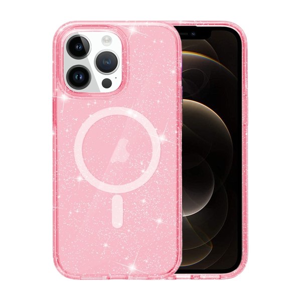 iPhone 12/12 Pro Mobilskal Glitter Magsafe - Rosa Rosa