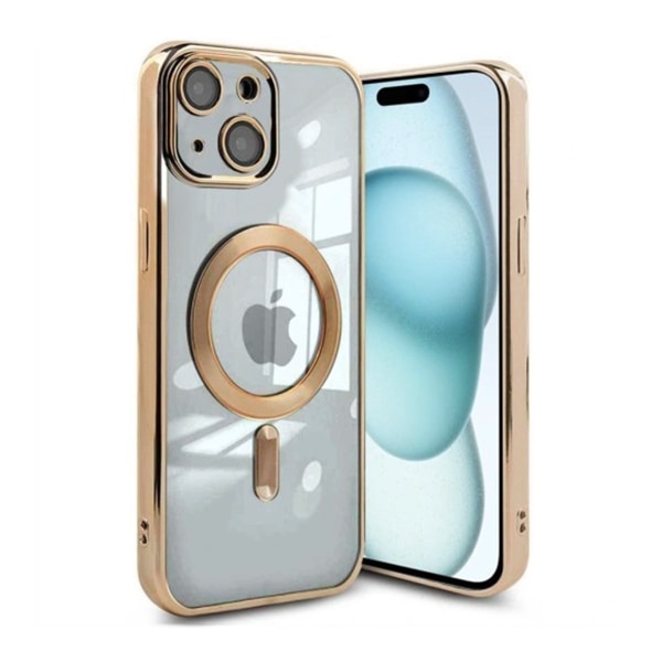 Luxury Mobilskal med Magsafe iPhone 15 - Guld Gold