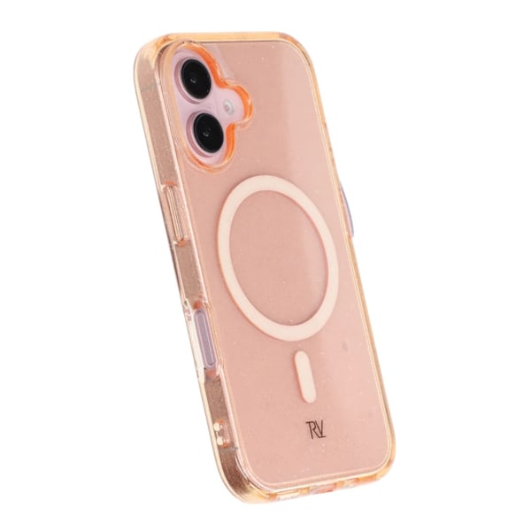 iPhone 16 Rvelon Mobilskal TPU med MagSafe - Glitter Guld Guld
