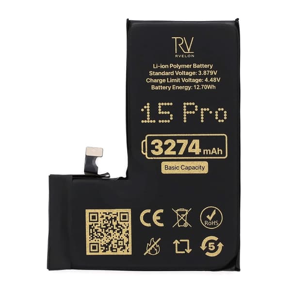 Rvelon Premium-akku iPhone 15 Prolle - 3274mAh