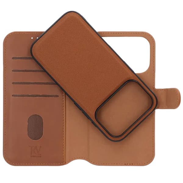 Rvelon Plånboksfodral Magnet för iPhone 17 Pro Max - Brun Brown