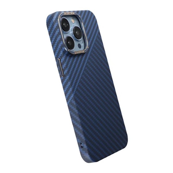 iPhone 15 Pro Max Mobilskal i Kolfiber - Blå/Grå multifärg