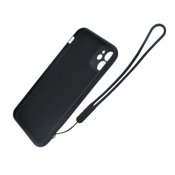 iPhone 11 Silikonskal med Ringhållare och Handrem - Svart Svart