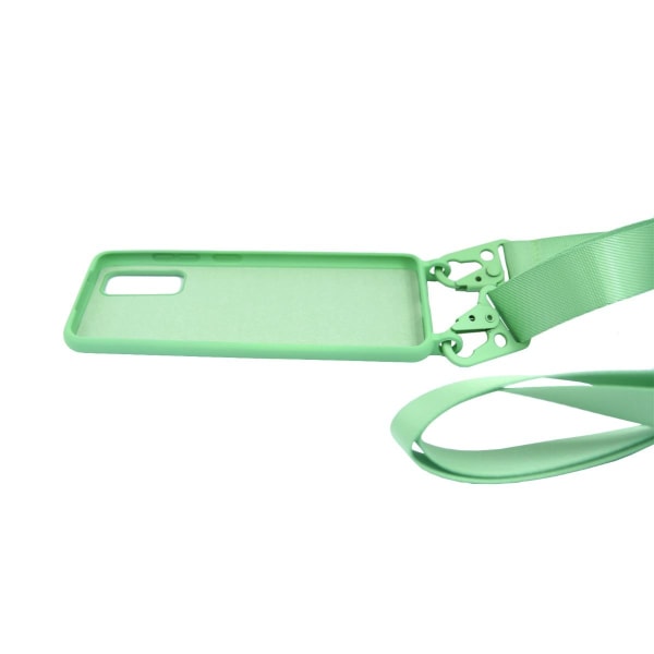Samsung Galaxy S20 Silikonskal med Rem/Halsband - Grön Green