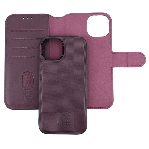 iPhone 15 Plånboksfodral Magnet Rvelon - Lila Lila