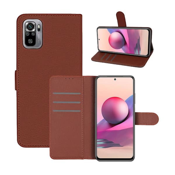 Xiaomi Redmi Note 10/10S Plånboksfodral med Stativ - Brun Brun