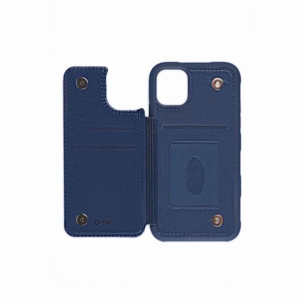 iPhone 11 Pro Max Stöttåligt Skal med Kortfack  - Blå Blue