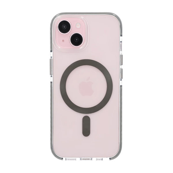 iPhone 15 Mobilskal Magnet Dubbelskydd - Grå Grey