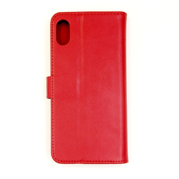 iPhone XS Max Plånboksfodral Läder med Stativ - Röd Red