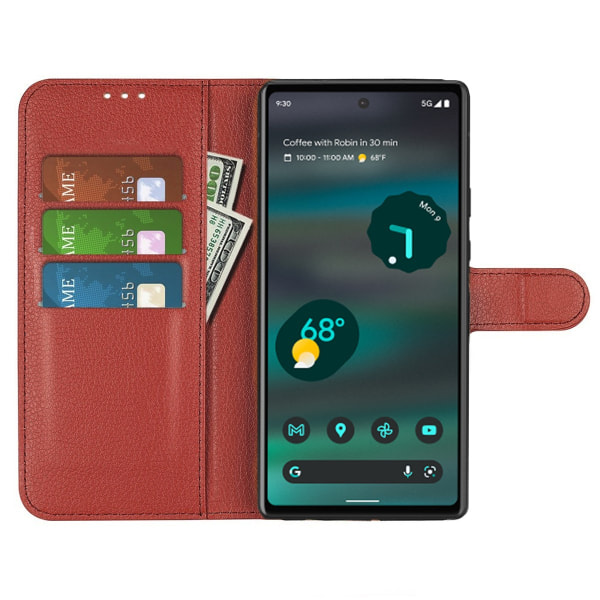 Google Pixel 7A Plånboksfodral med Stativ - Brun Brown