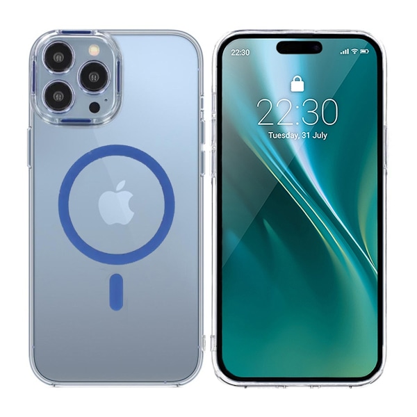 iPhone 14 Pro Stöttålig Mobilskal med Magsafe - Blå Blå