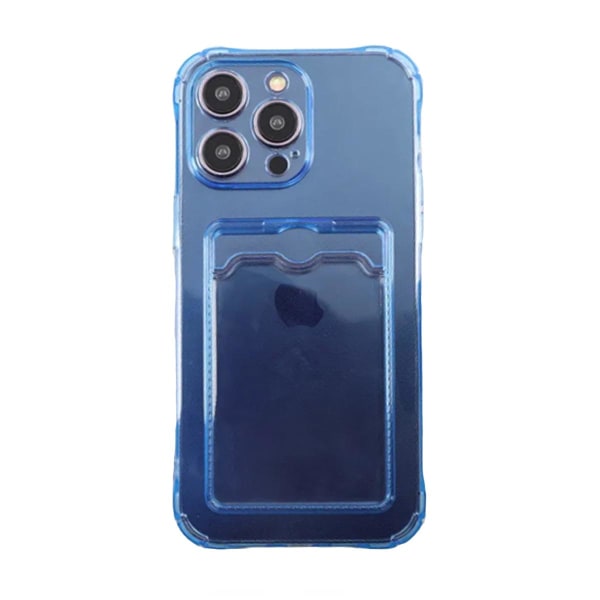 iPhone 14 Pro Max Stöttåligt Skal med Korthållare - Blå Blå