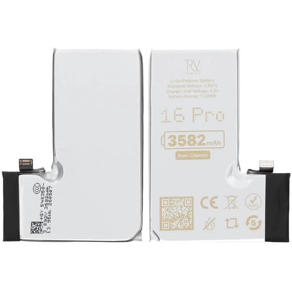 Rvelon Premium Batteri til iPhone 16 Pro - 3582mAh