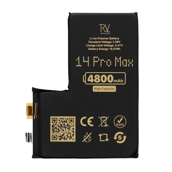 Rvelon Batteri till iPhone 14 Pro Max 4800mAh utan Flexkabel