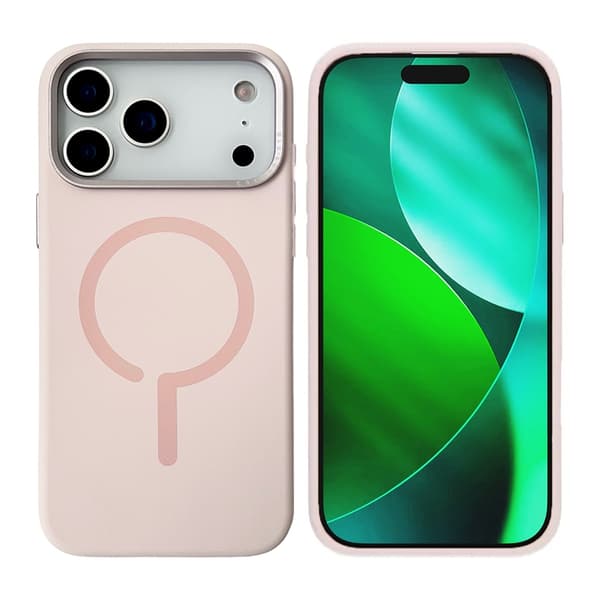Mobilskal Silikon med Kamera Metallram för iPhone 17 Pro - Rosa Rosa