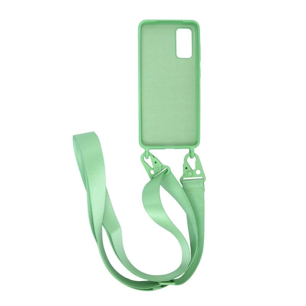 Samsung Galaxy S20 Silikonskal med Rem/Halsband - Grön Grön
