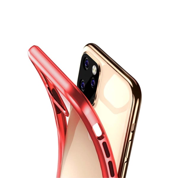 Stöttåligt Mobilskal iPhone 11 Pro - Transparent/Röd Red