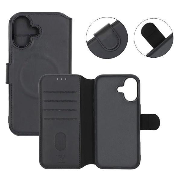 Rvelon Plånboksfodral för iPhone 17 - Svart Black