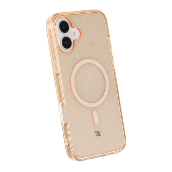 iPhone 16 Plus Rvelon Mobilskal TPU med MagSafe - Glitter Guld Guld