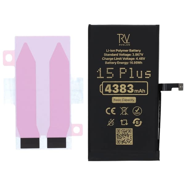 Rvelon Premium Batteri för iPhone 15 Plus - 4383mAh