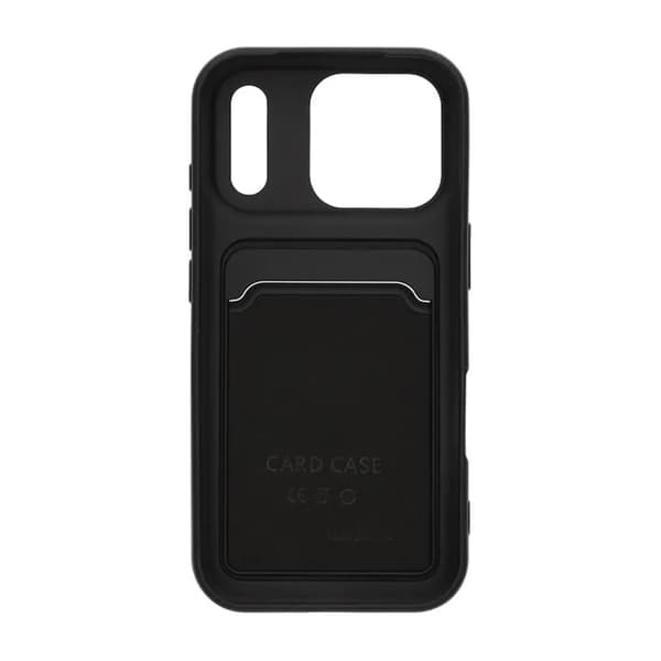 Mobilskal Silikon med Korthållare för iPhone 17 Pro - Svart musta