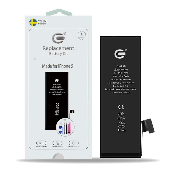 iPhone 5 Batteri Kit Black