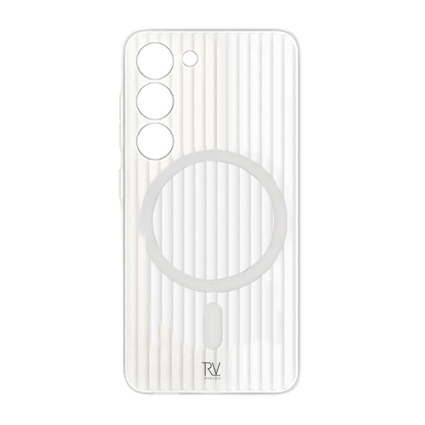 Samsung Galaxy S23 Mobilskal Korrugerad med Magnet Rvelon - Vit Vit