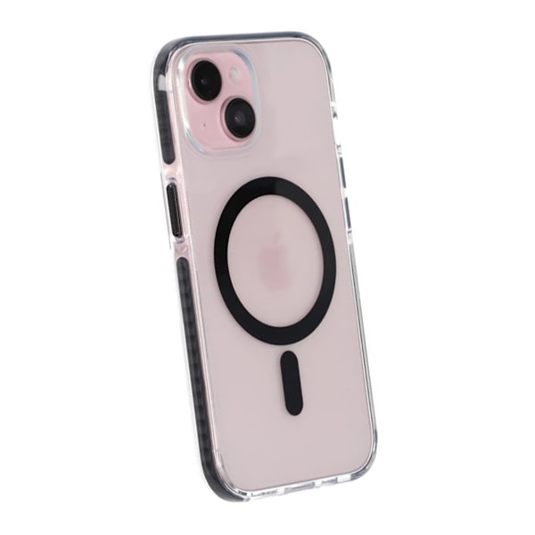 iPhone 15 Mobilskal Magnet Dubbelskydd - Svart Svart